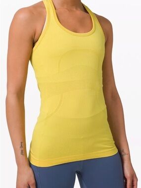 Lululemon Swiftly Tech Racerback Tank Top Honeycomb Yellow Size 4 EUC